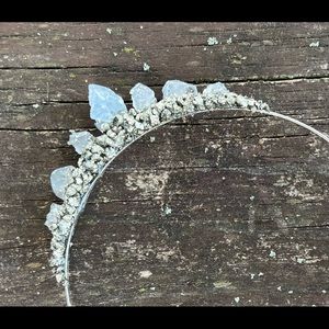 Celestite and Pyrite Crystal Tiara